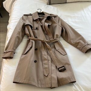 Ralph Lauren Tan Trench Coat with Wide Lapels